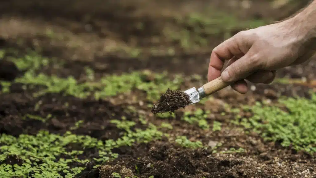gardening concept with man planting